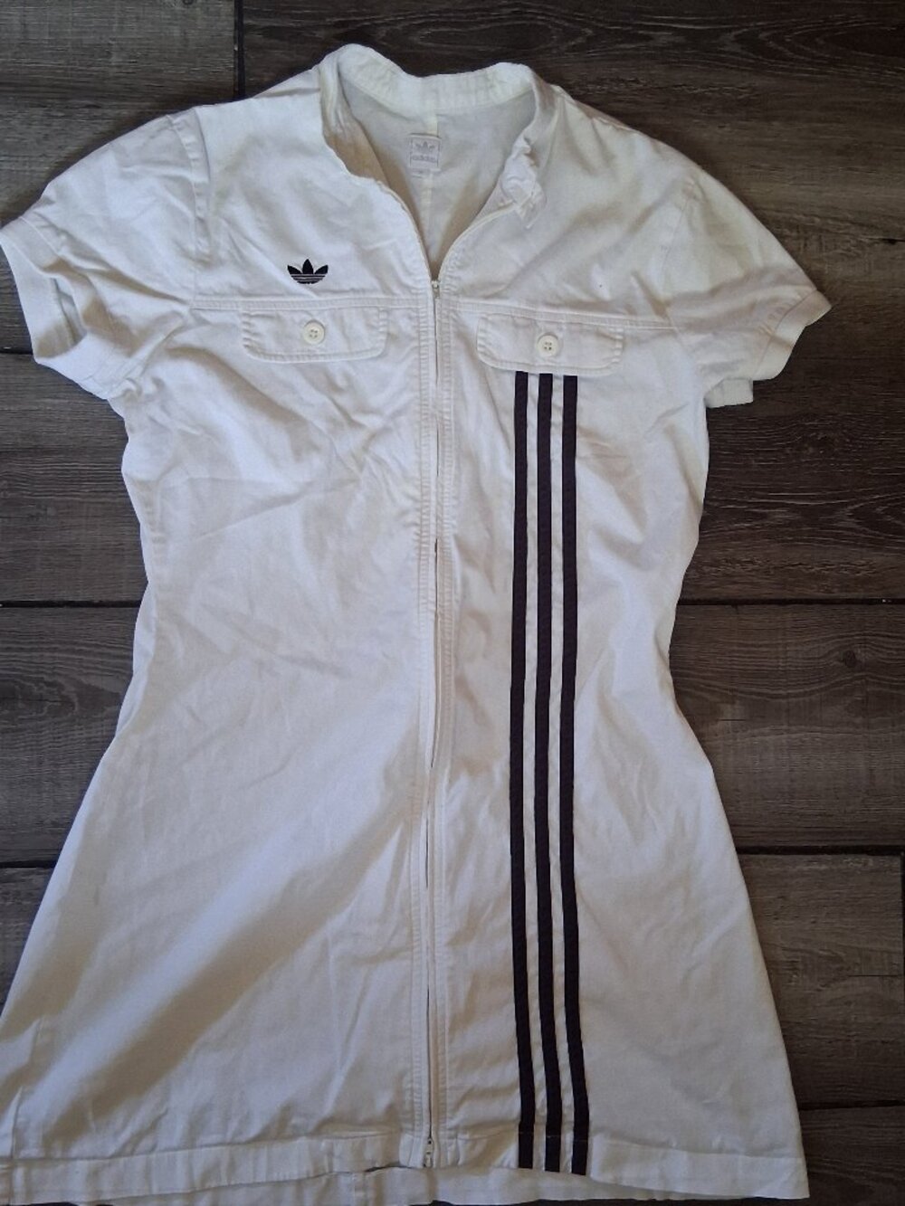 Adidas Originals 3 Stripe White Retro Preppy Sporty Dress Medium